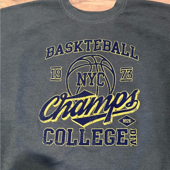 URBAN OUTFITTERS | Basketball College Graphic Crewneck Sweater L / XL Blue - Picture 2 of 4